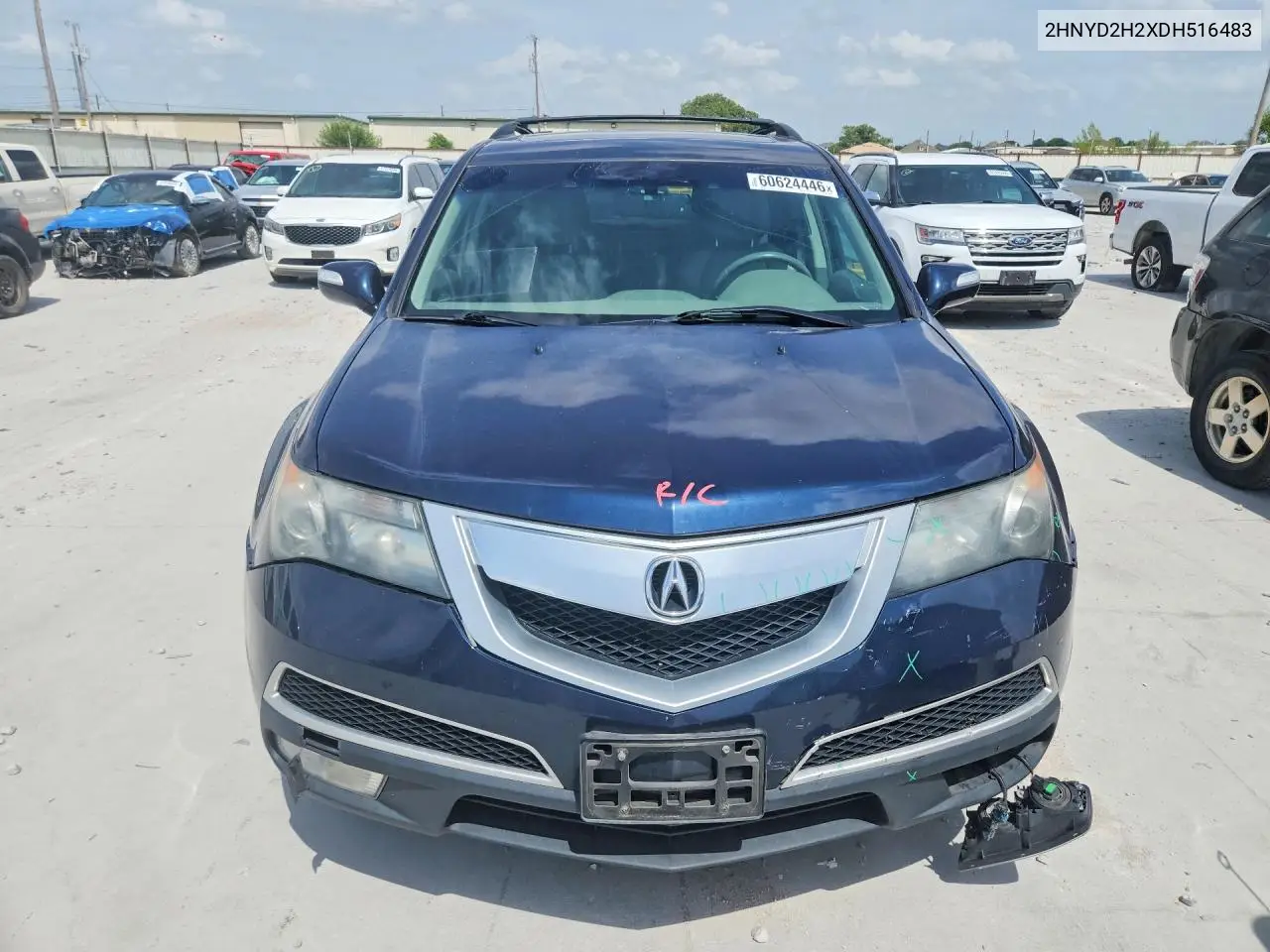 2013 Acura Mdx VIN: 2HNYD2H2XDH516483 Lot: 60624446
