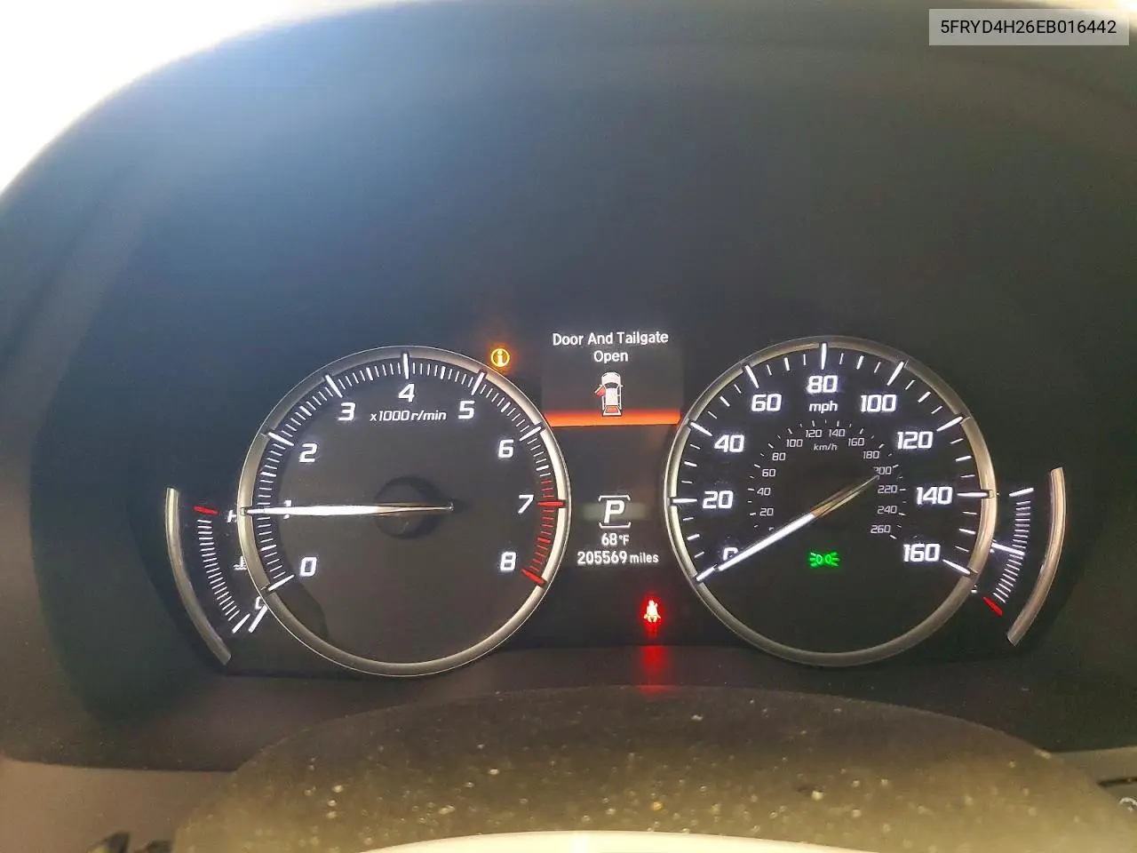 2014 Acura Mdx VIN: 5FRYD4H26EB016442 Lot: 55313396