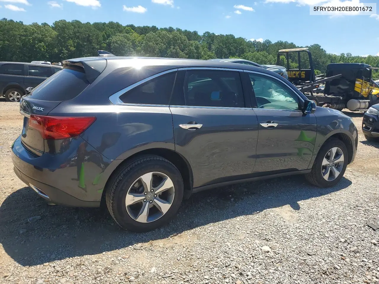 2014 Acura Mdx VIN: 5FRYD3H20EB001672 Lot: 56980816