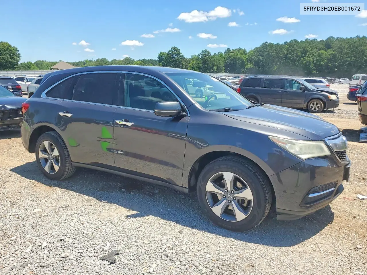 2014 Acura Mdx VIN: 5FRYD3H20EB001672 Lot: 56980816