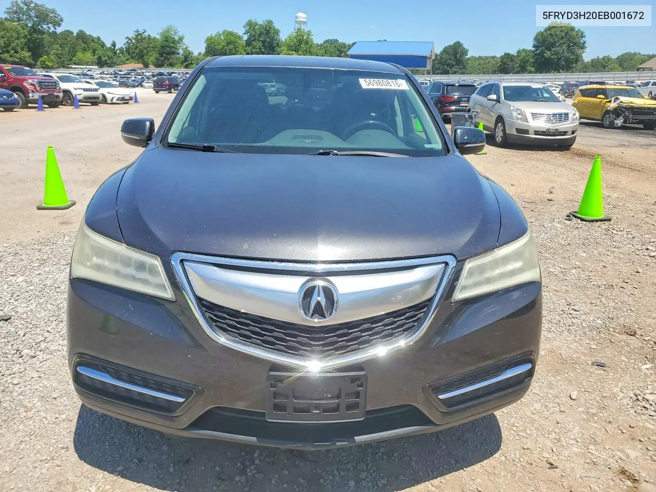 2014 Acura Mdx VIN: 5FRYD3H20EB001672 Lot: 56980816