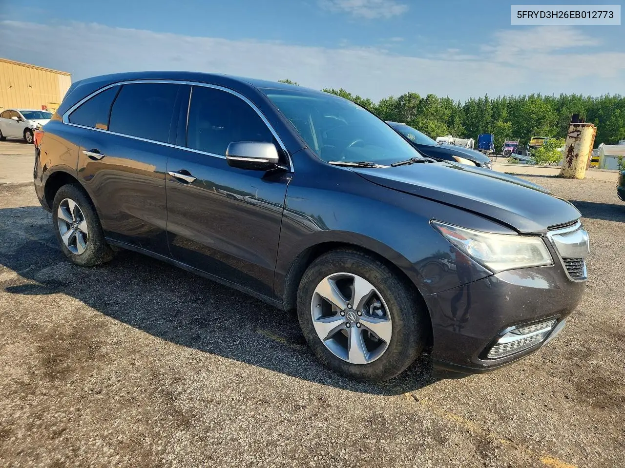 2014 Acura Mdx VIN: 5FRYD3H26EB012773 Lot: 58646956
