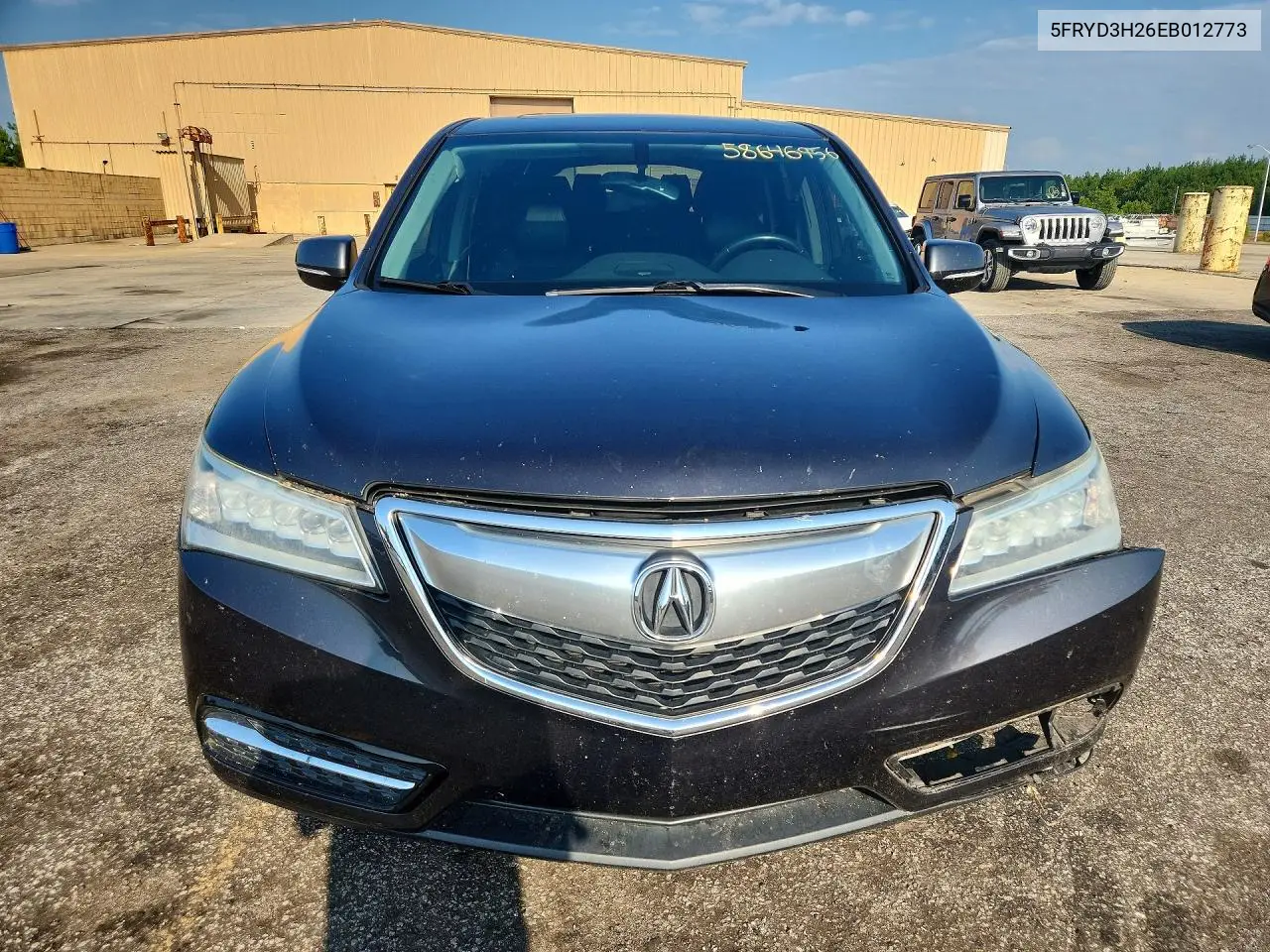 2014 Acura Mdx VIN: 5FRYD3H26EB012773 Lot: 58646956