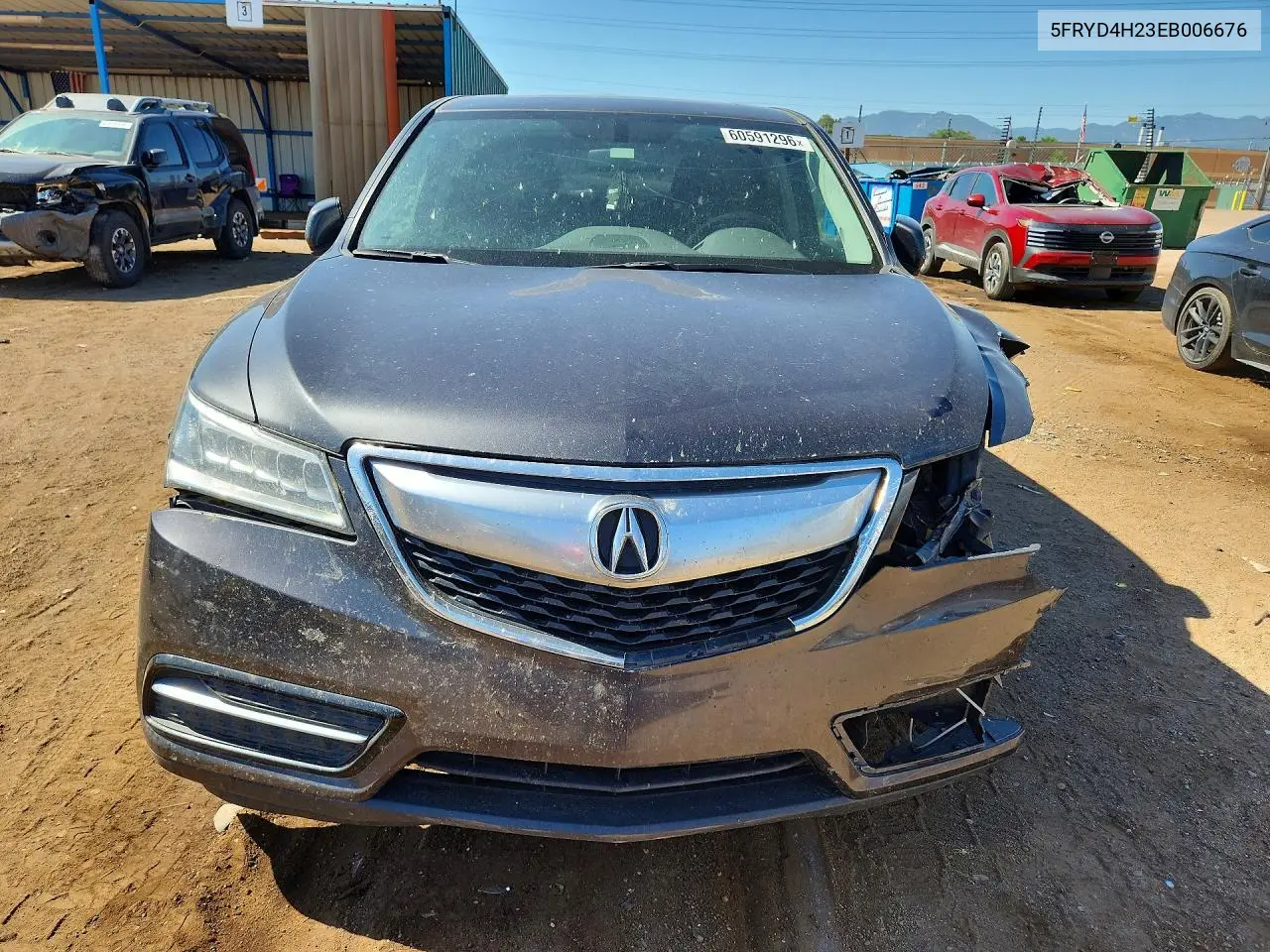 2014 Acura Mdx VIN: 5FRYD4H23EB006676 Lot: 60591296