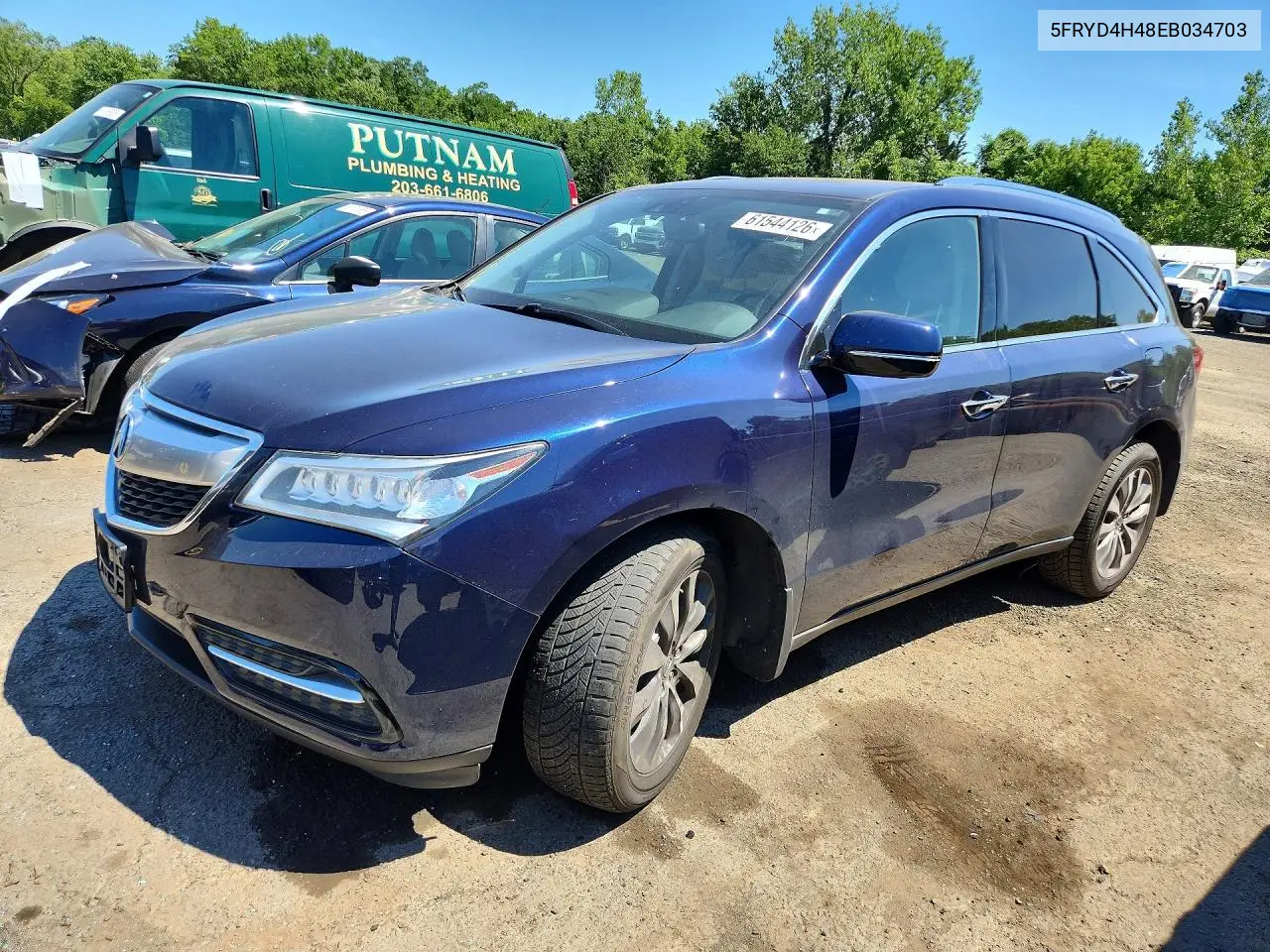 2014 Acura Mdx Technology VIN: 5FRYD4H48EB034703 Lot: 61544126
