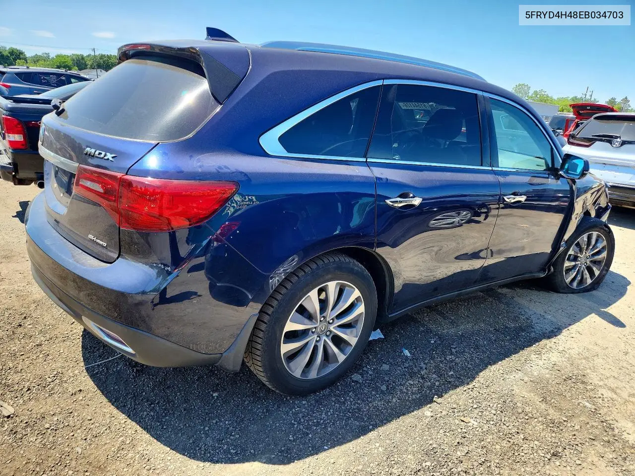 2014 Acura Mdx Technology VIN: 5FRYD4H48EB034703 Lot: 61544126