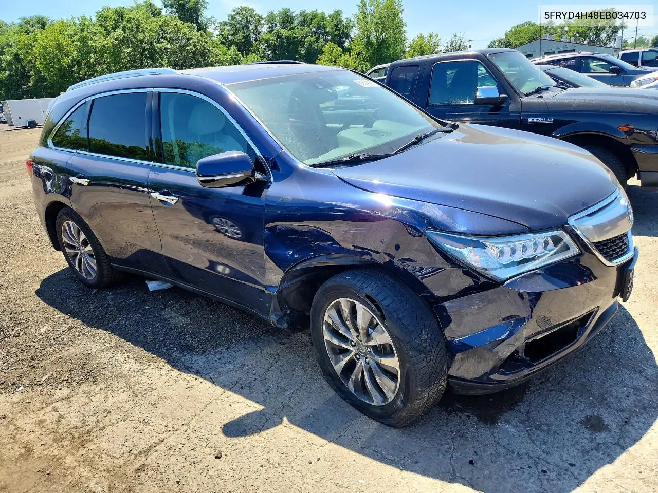 2014 Acura Mdx Technology VIN: 5FRYD4H48EB034703 Lot: 61544126