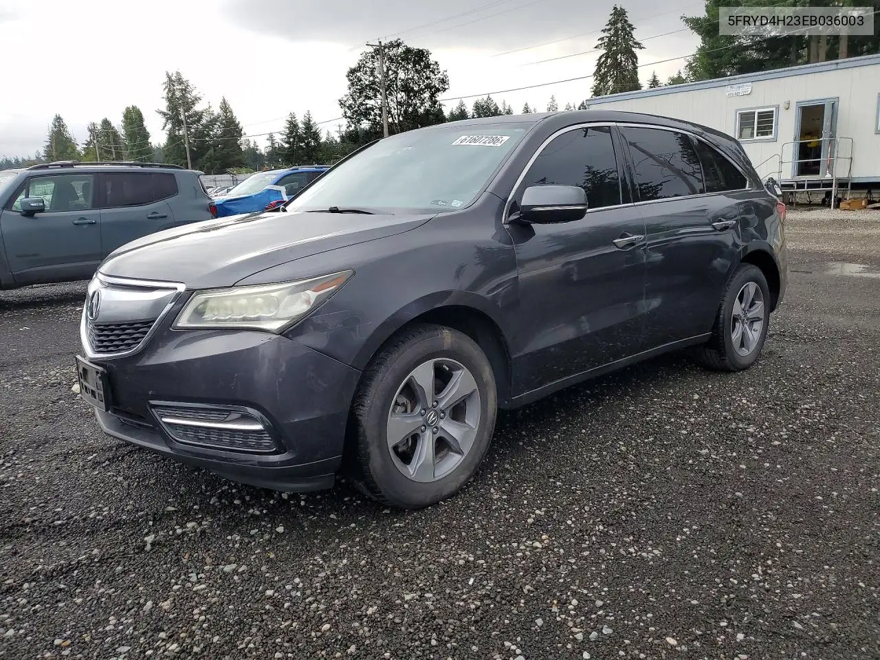 2014 Acura Mdx VIN: 5FRYD4H23EB036003 Lot: 61607286
