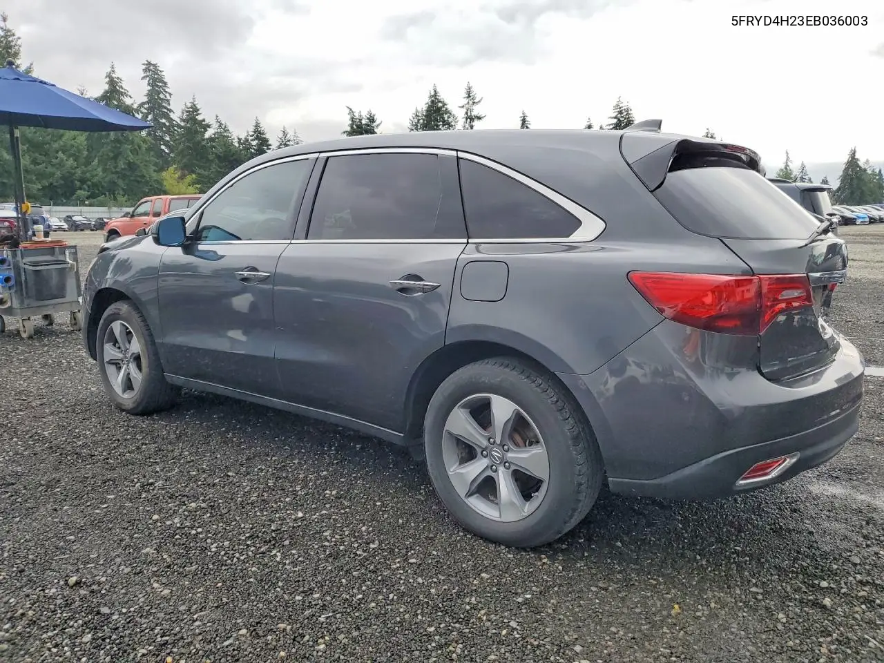 2014 Acura Mdx VIN: 5FRYD4H23EB036003 Lot: 61607286