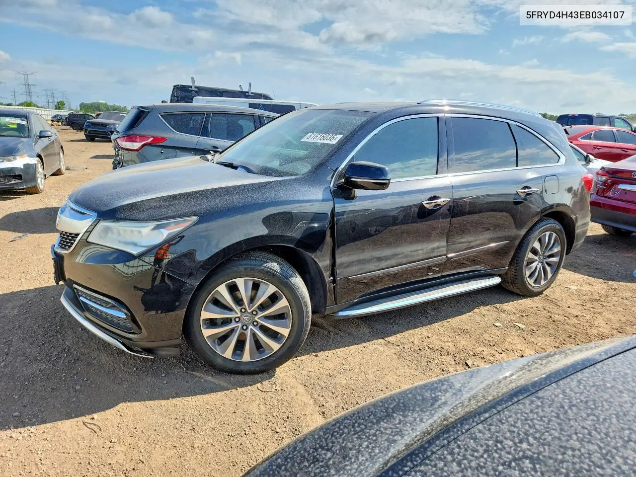 2014 Acura Mdx Technology VIN: 5FRYD4H43EB034107 Lot: 61616036