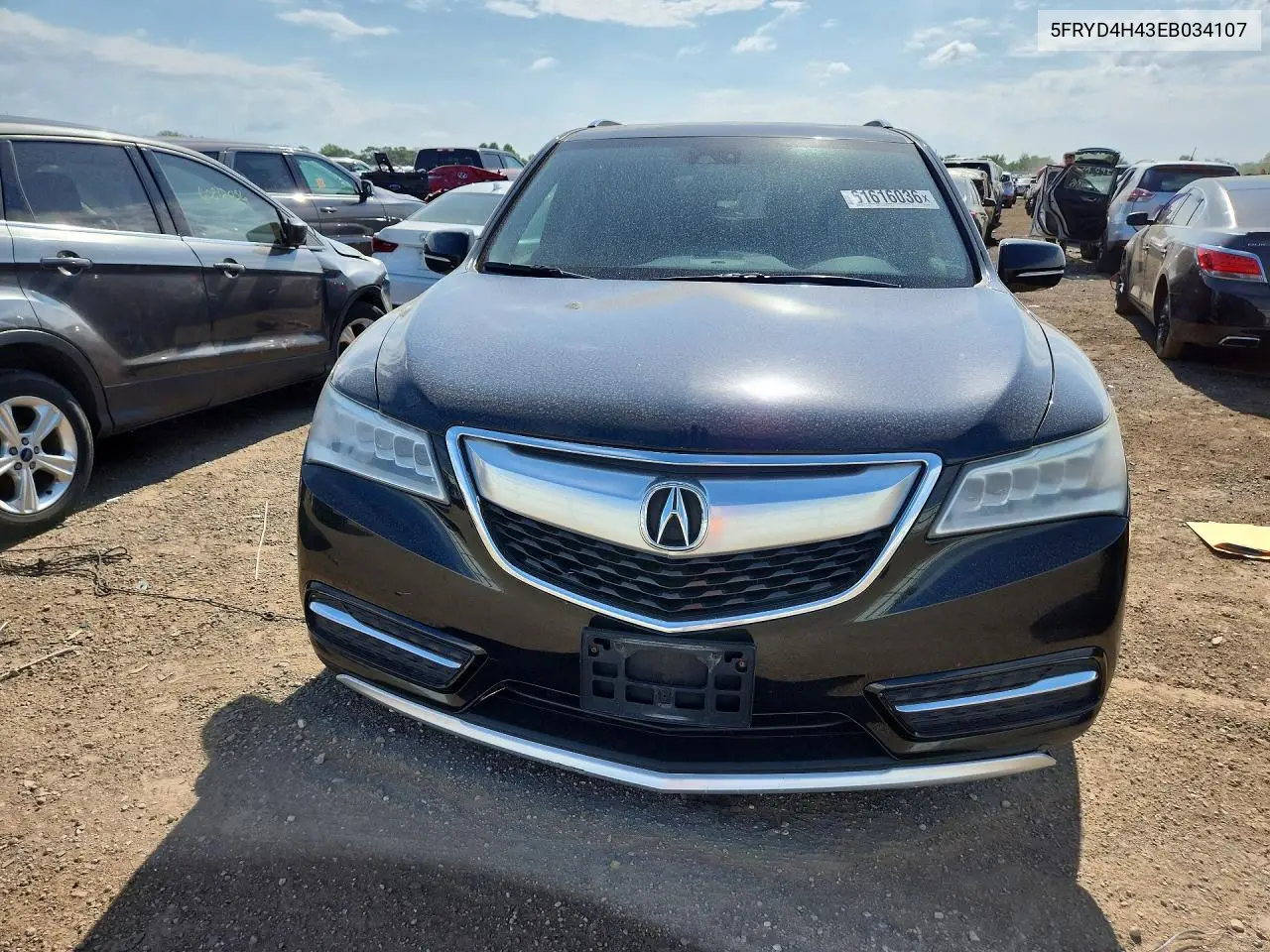 2014 Acura Mdx Technology VIN: 5FRYD4H43EB034107 Lot: 61616036