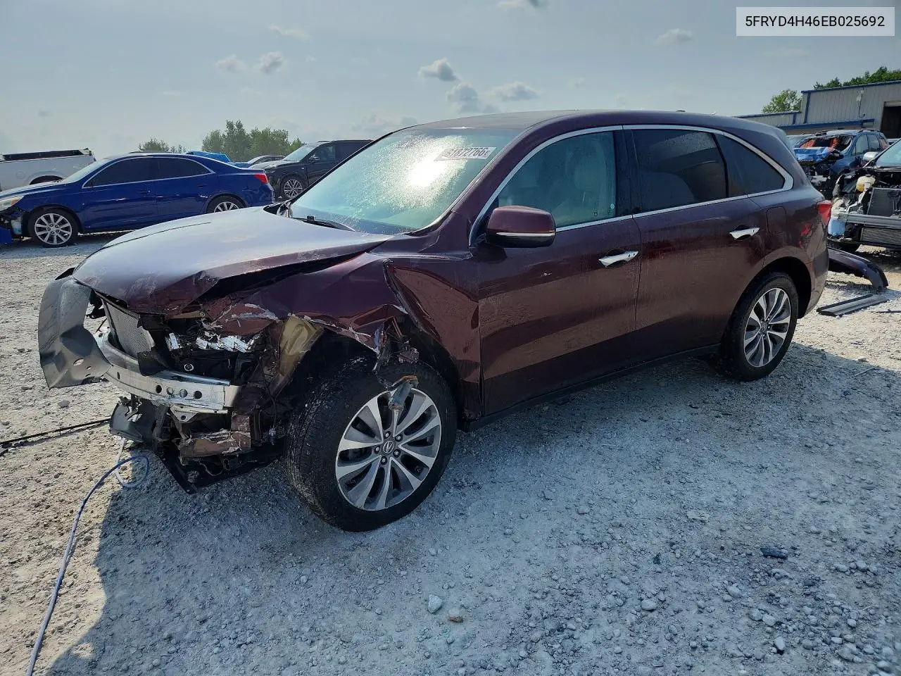 2014 Acura Mdx Technology VIN: 5FRYD4H46EB025692 Lot: 61872766