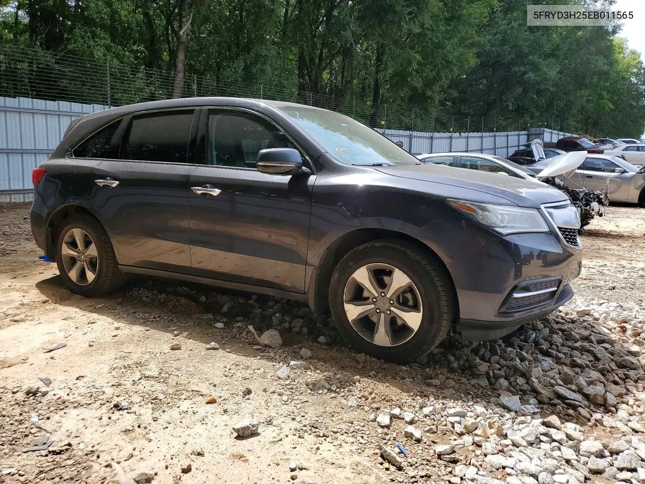 2014 Acura Mdx VIN: 5FRYD3H25EB011565 Lot: 62017576