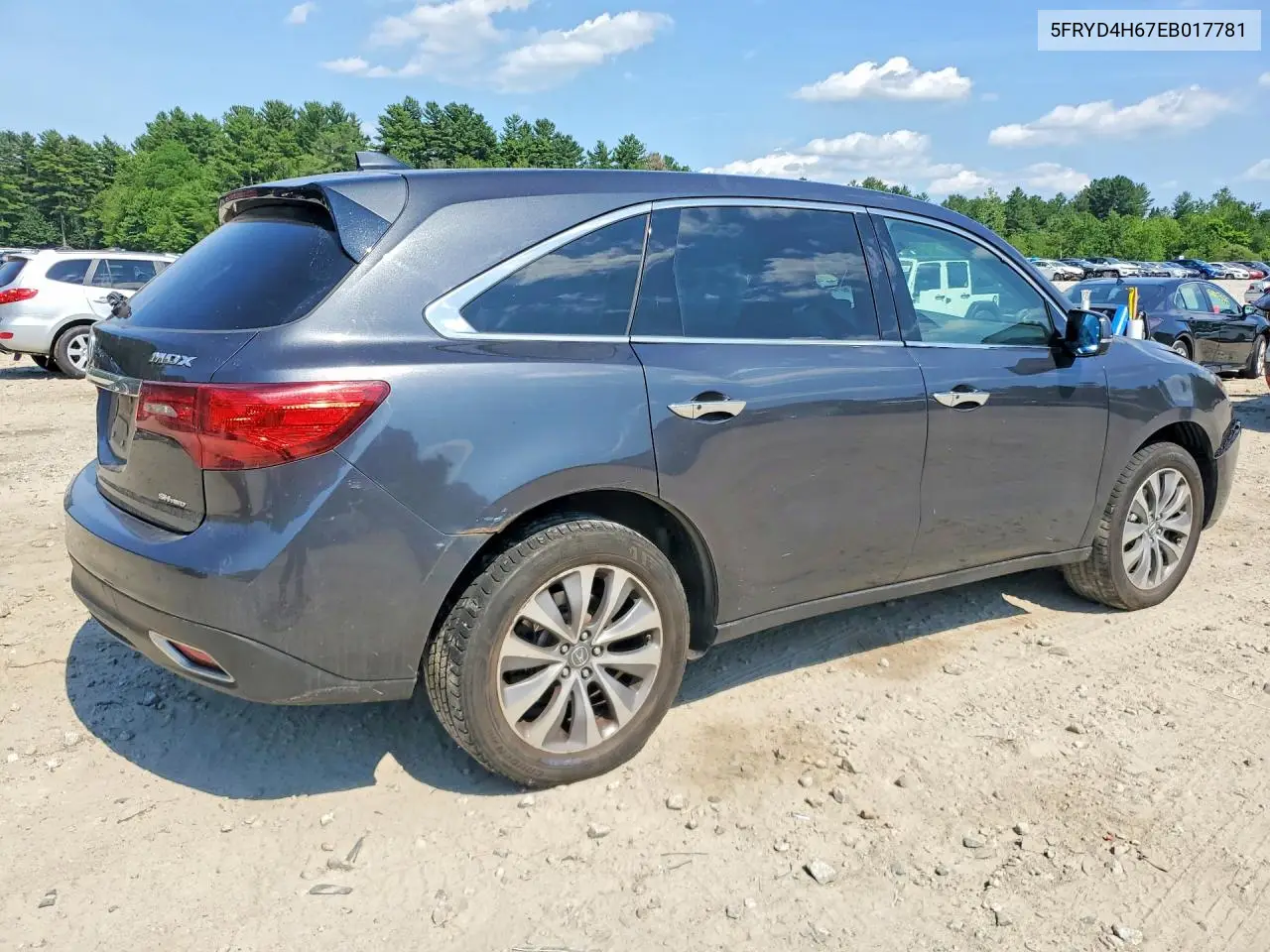 2014 Acura Mdx Technology VIN: 5FRYD4H67EB017781 Lot: 85792265