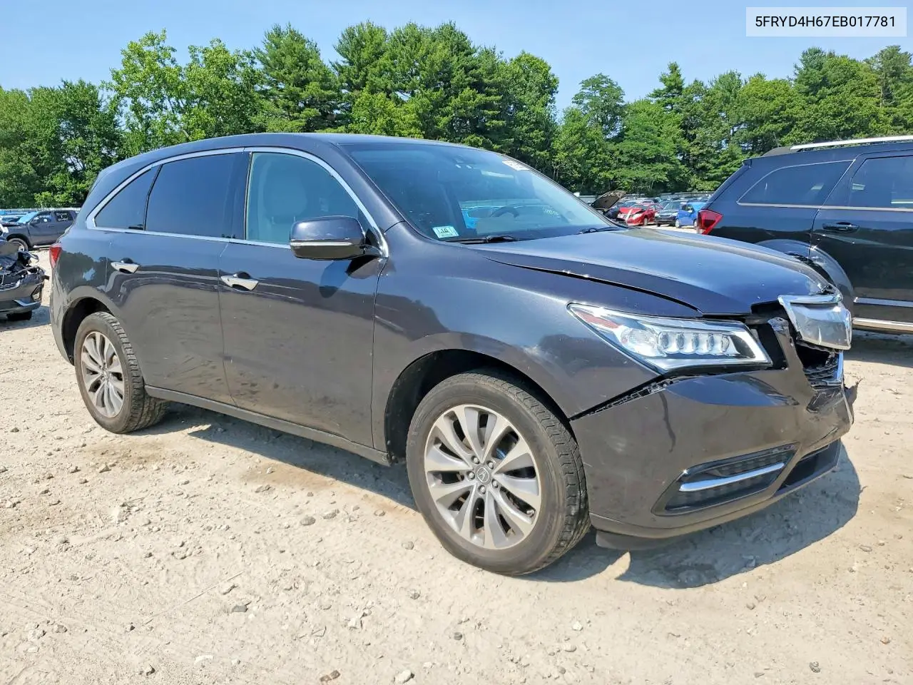 2014 Acura Mdx Technology VIN: 5FRYD4H67EB017781 Lot: 85792265
