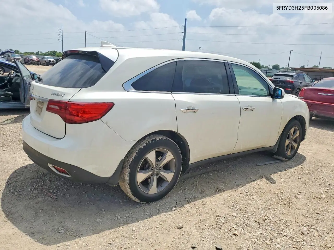 2015 Acura Mdx VIN: 5FRYD3H25FB005086 Lot: 58061536