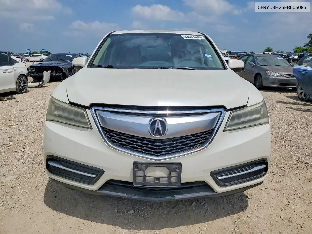2015 Acura Mdx VIN: 5FRYD3H25FB005086 Lot: 58061536