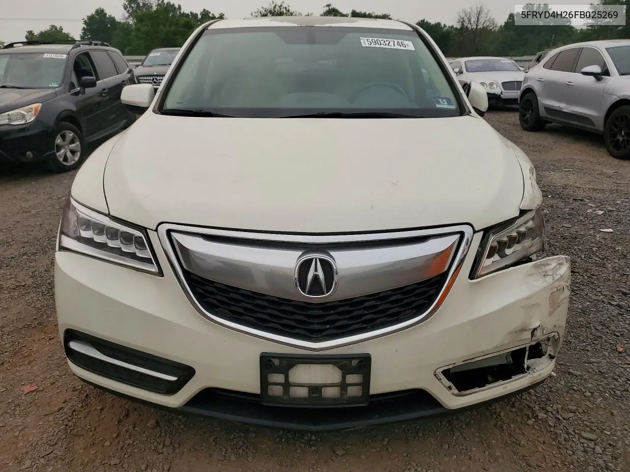 2015 Acura Mdx VIN: 5FRYD4H26FB025269 Lot: 59032746