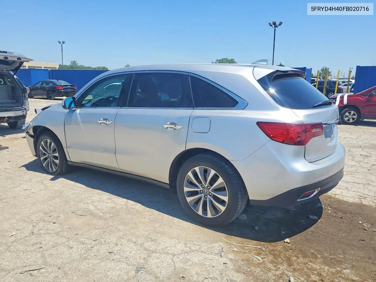2015 Acura Mdx Technology VIN: 5FRYD4H40FB020716 Lot: 60704846
