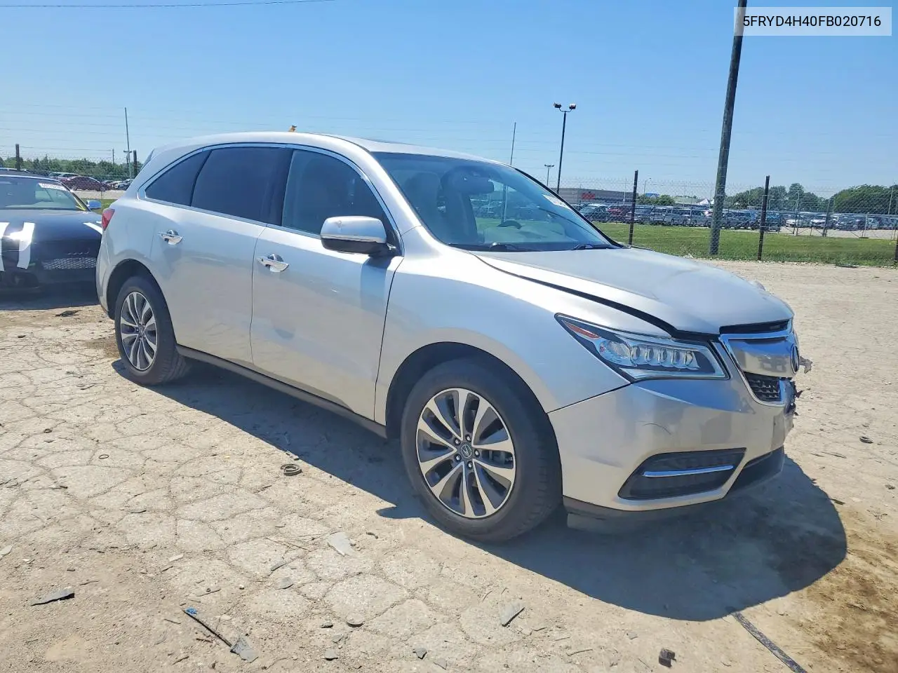 2015 Acura Mdx Technology VIN: 5FRYD4H40FB020716 Lot: 60704846