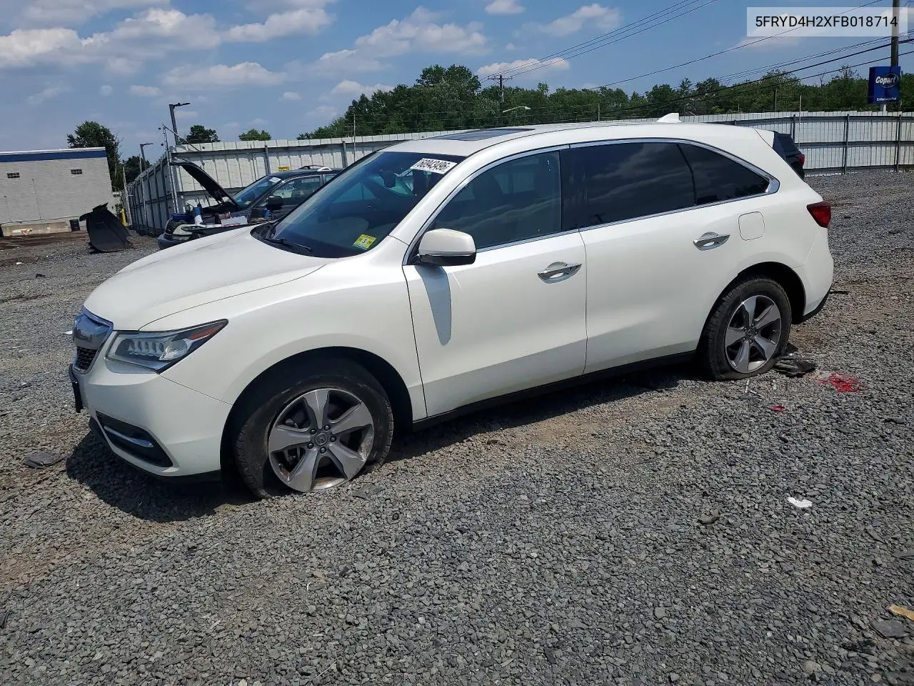 2015 Acura Mdx VIN: 5FRYD4H2XFB018714 Lot: 60943496