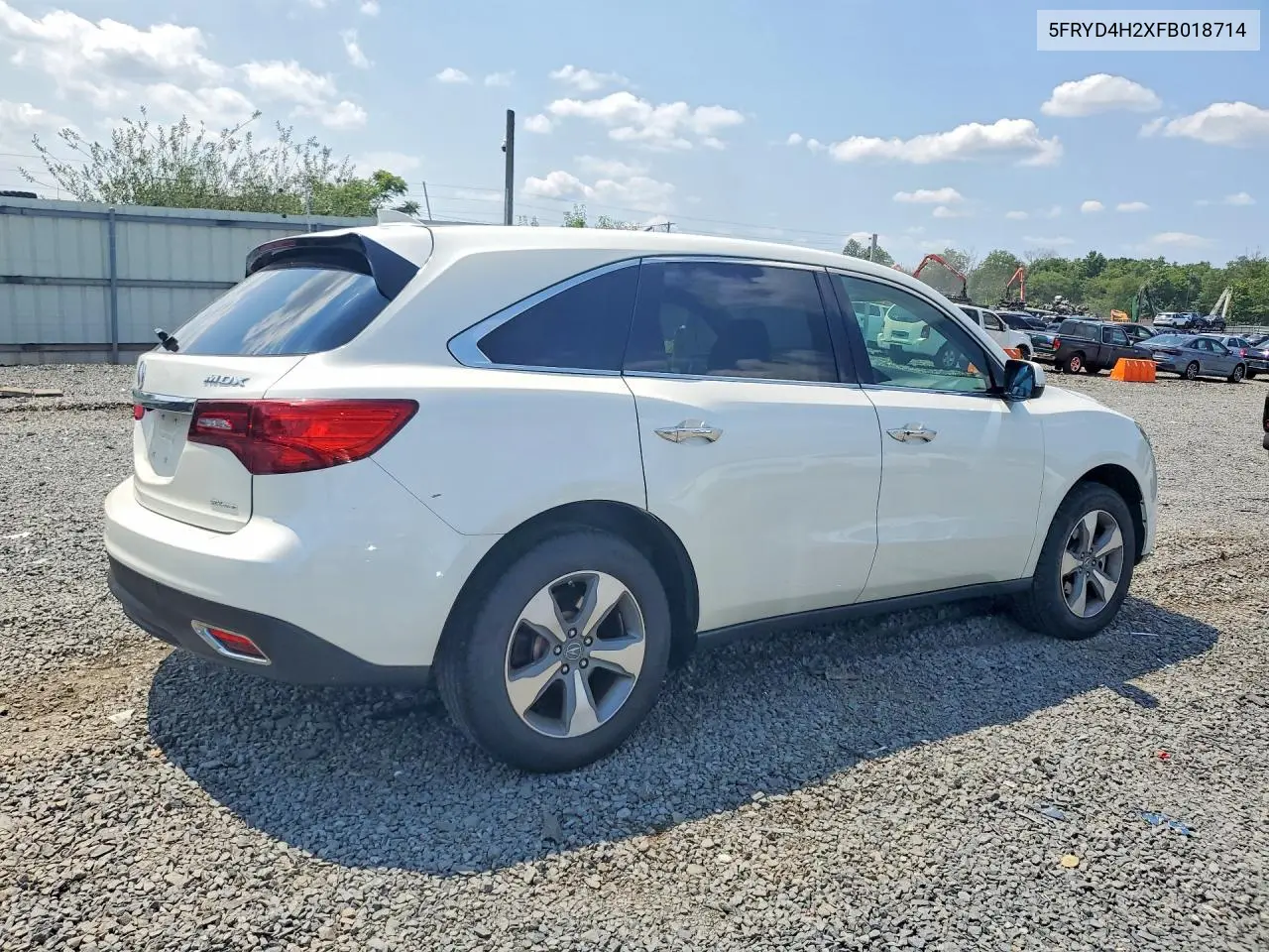2015 Acura Mdx VIN: 5FRYD4H2XFB018714 Lot: 60943496