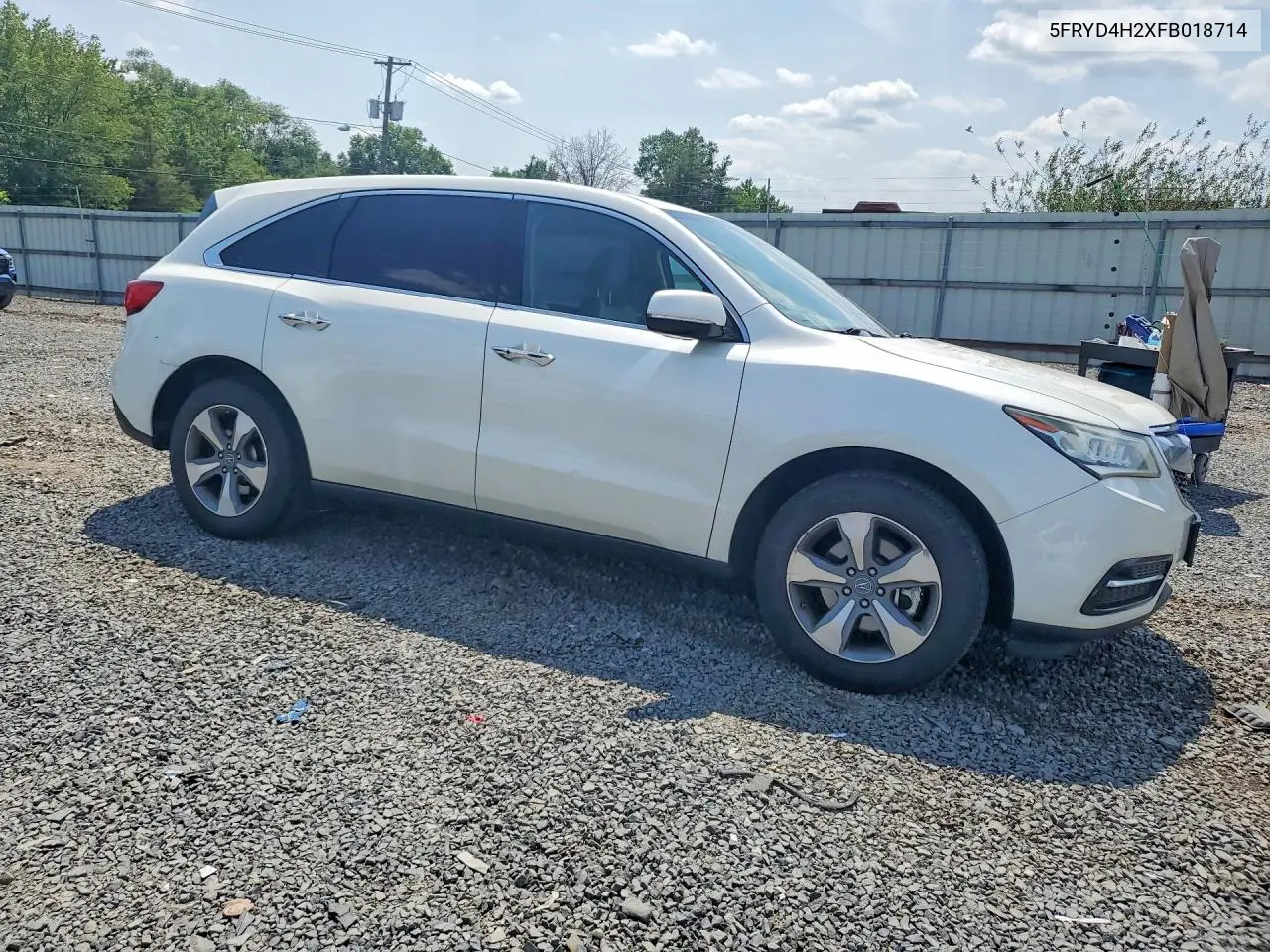 2015 Acura Mdx VIN: 5FRYD4H2XFB018714 Lot: 60943496