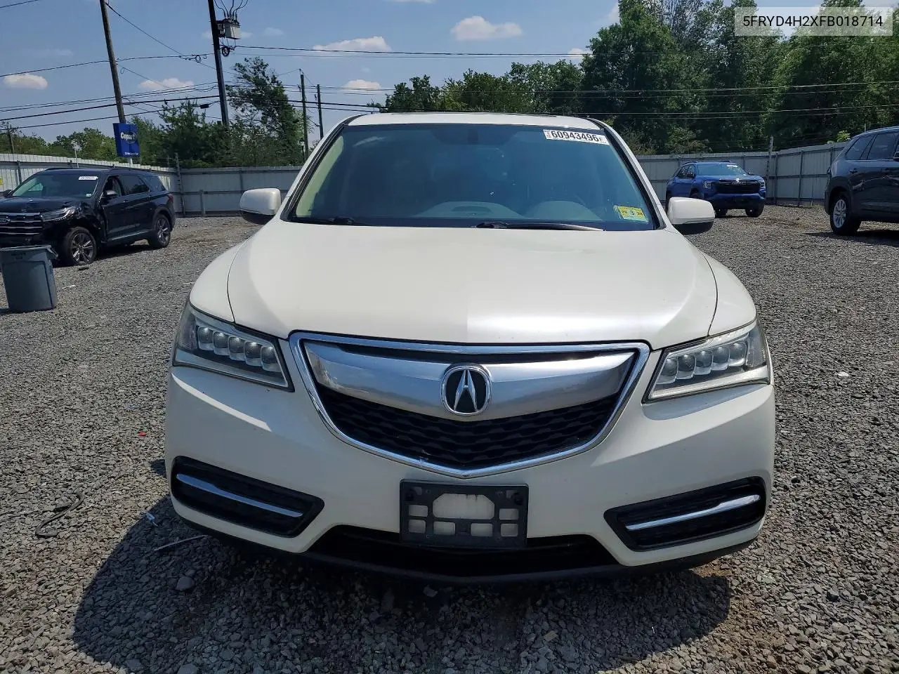 2015 Acura Mdx VIN: 5FRYD4H2XFB018714 Lot: 60943496