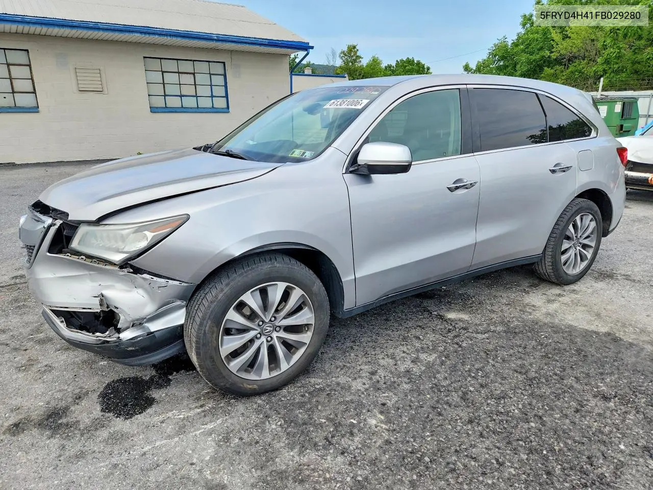 2015 Acura Mdx Technology VIN: 5FRYD4H41FB029280 Lot: 61381006