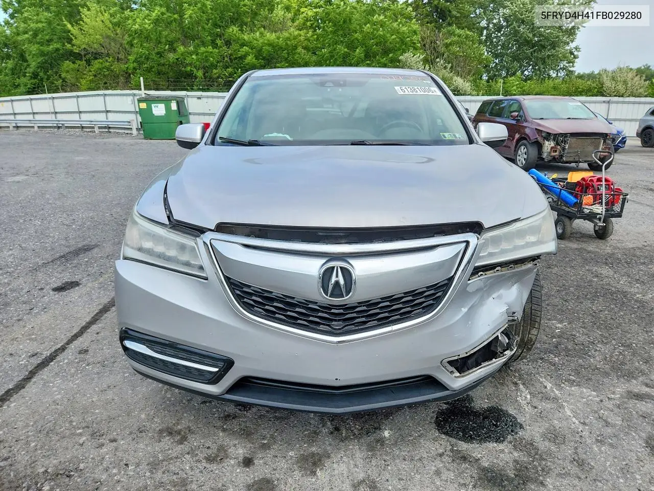 2015 Acura Mdx Technology VIN: 5FRYD4H41FB029280 Lot: 61381006