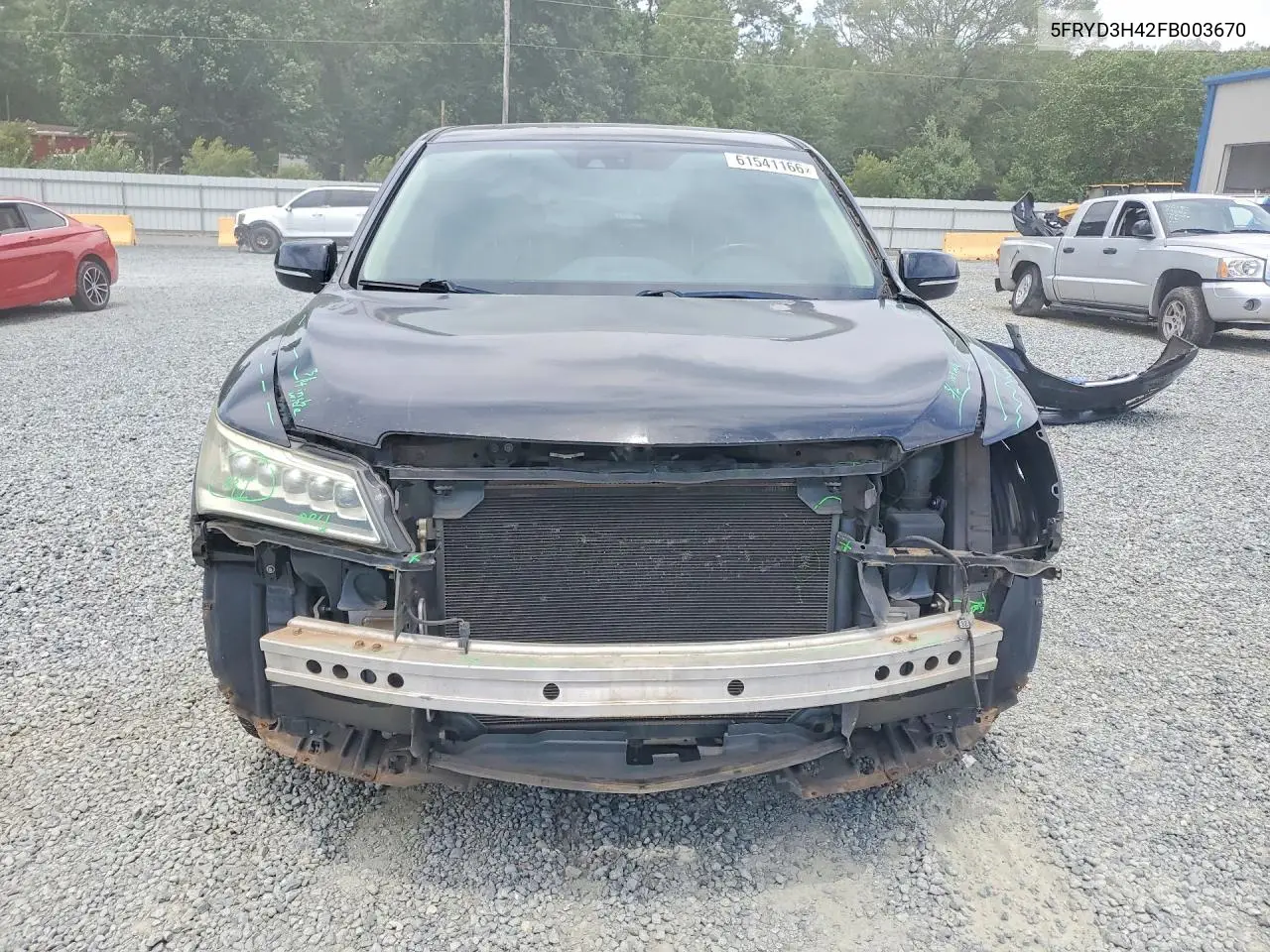2015 Acura Mdx Technology VIN: 5FRYD3H42FB003670 Lot: 61541166