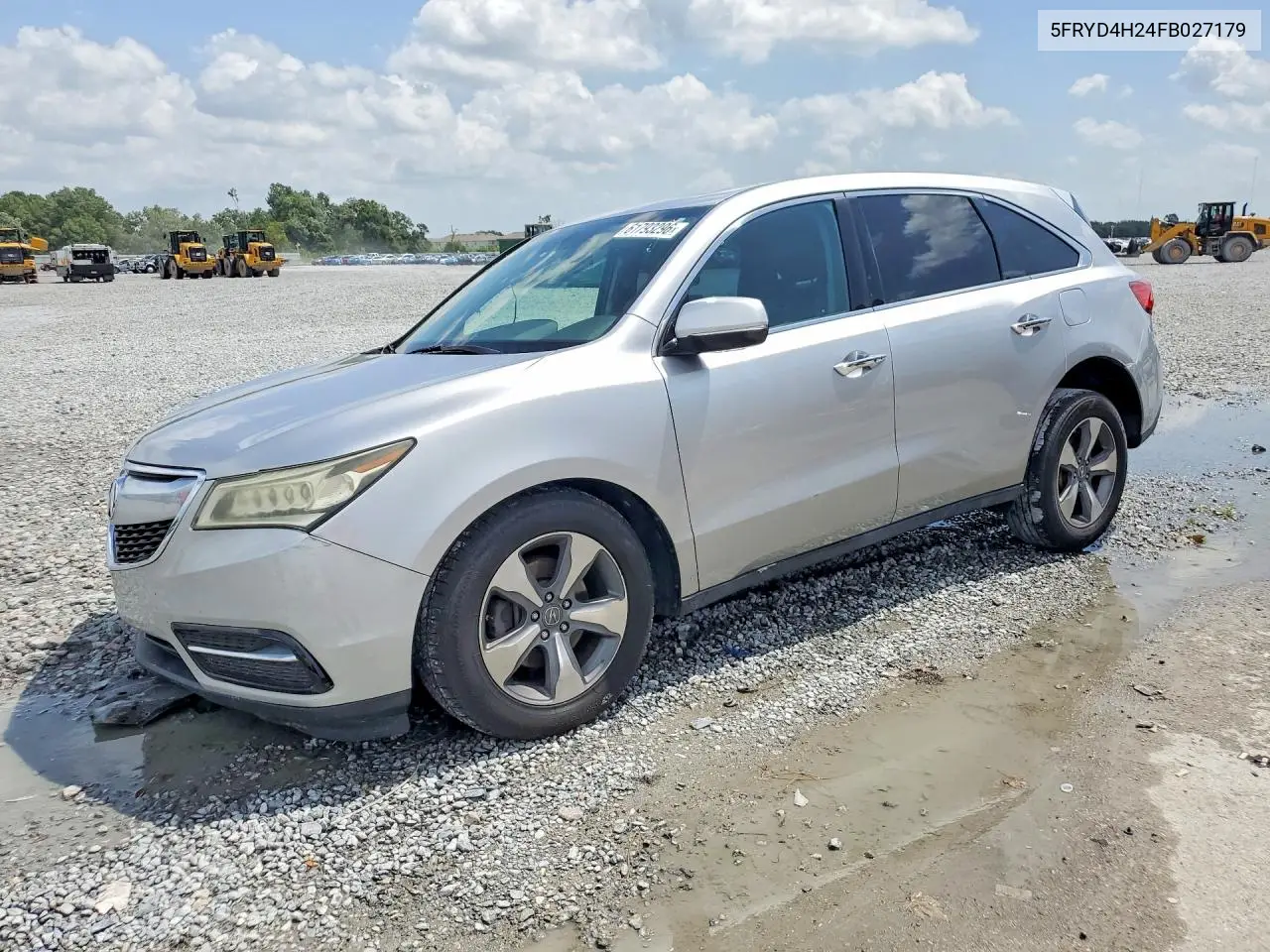 2015 Acura Mdx VIN: 5FRYD4H24FB027179 Lot: 61793296