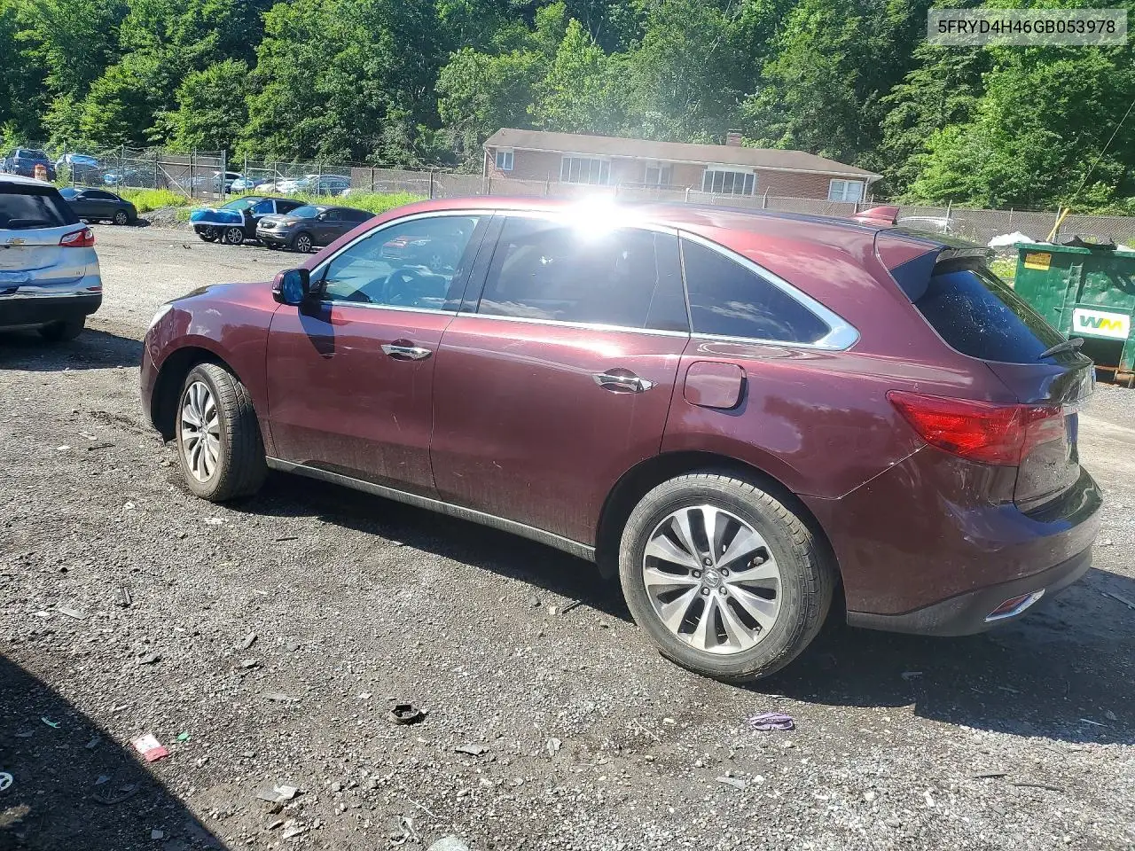 2016 Acura Mdx Technology VIN: 5FRYD4H46GB053978 Lot: 48111446