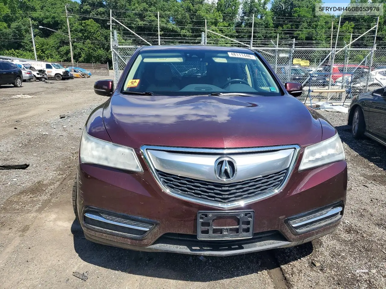 2016 Acura Mdx Technology VIN: 5FRYD4H46GB053978 Lot: 48111446