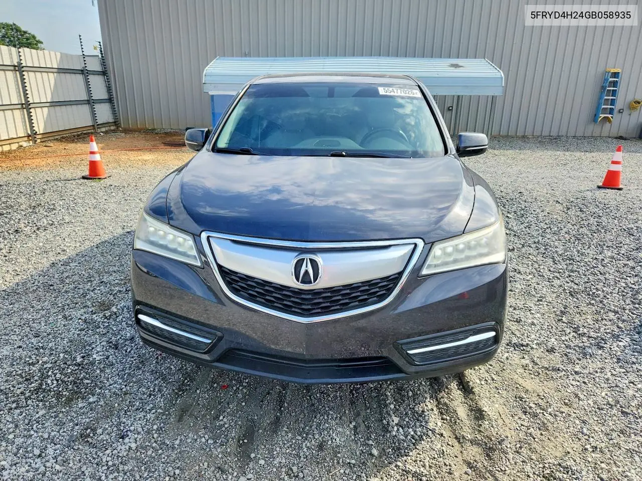 2016 Acura Mdx VIN: 5FRYD4H24GB058935 Lot: 55477026