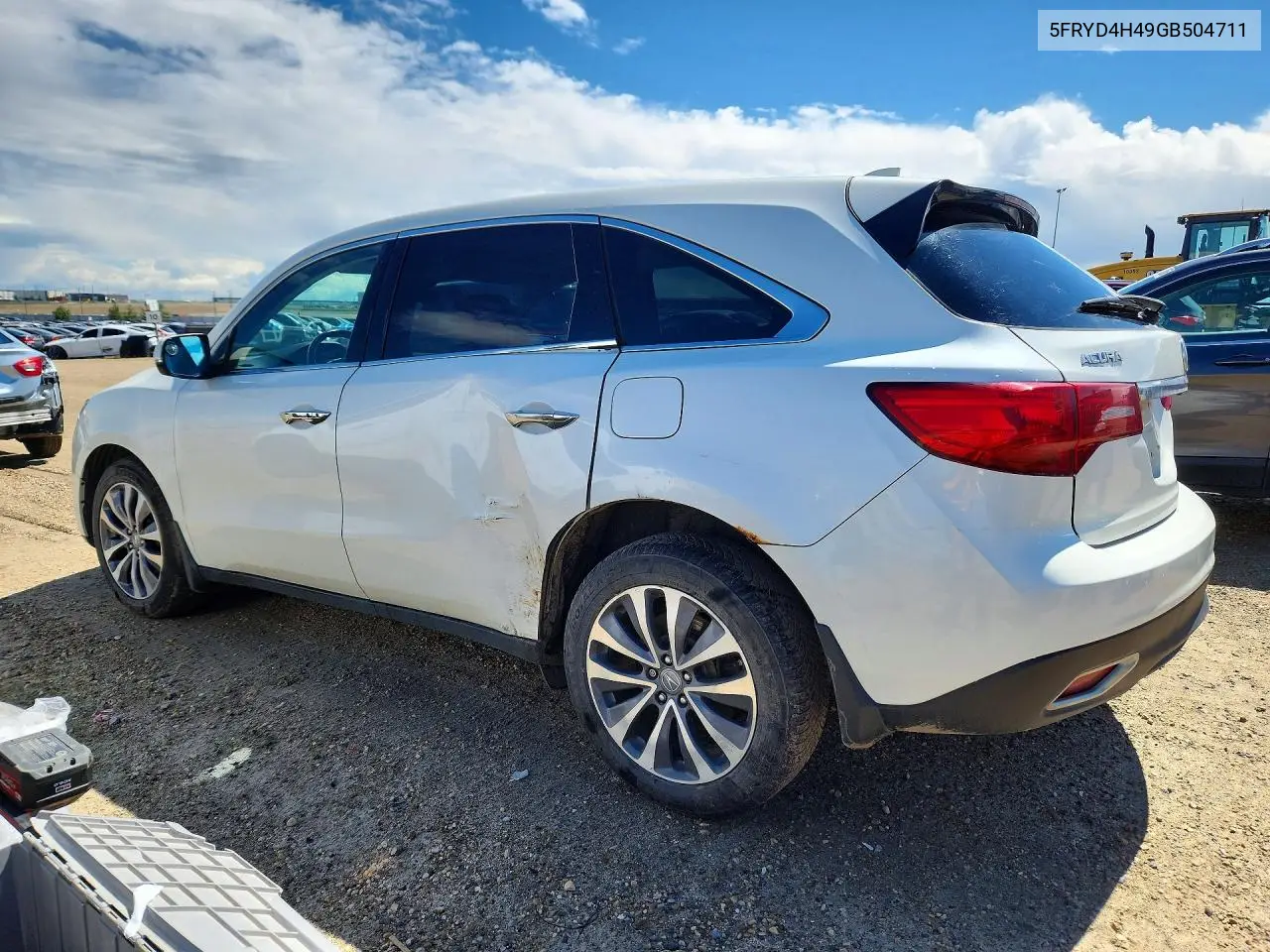 2016 Acura Mdx Technology VIN: 5FRYD4H49GB504711 Lot: 57521346