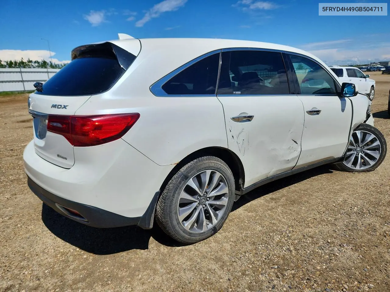 2016 Acura Mdx Technology VIN: 5FRYD4H49GB504711 Lot: 57521346
