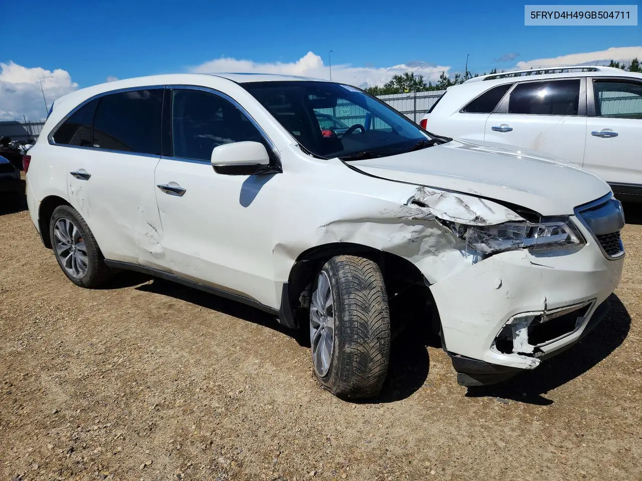 2016 Acura Mdx Technology VIN: 5FRYD4H49GB504711 Lot: 57521346