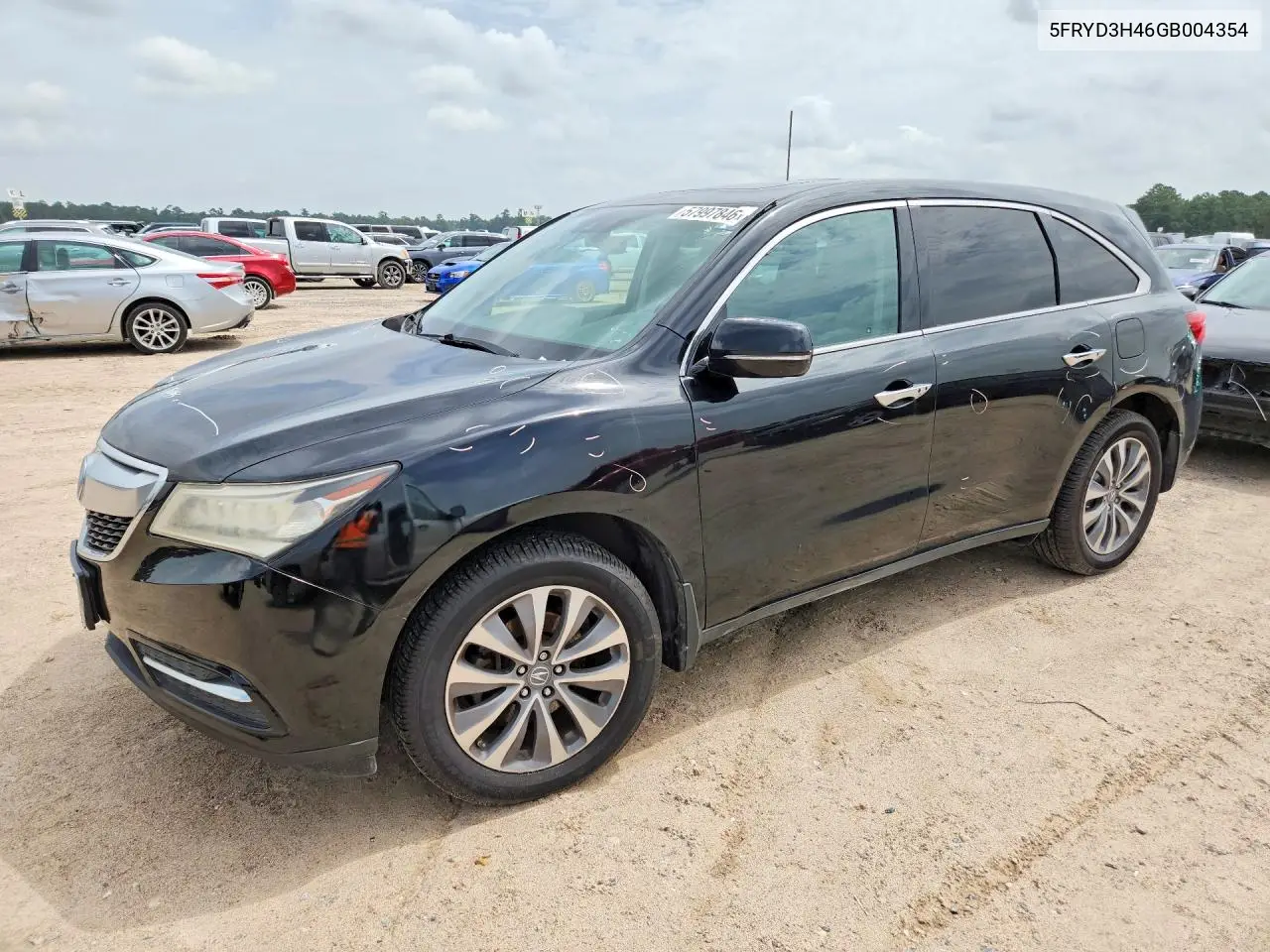 2016 Acura Mdx Technology VIN: 5FRYD3H46GB004354 Lot: 57997846