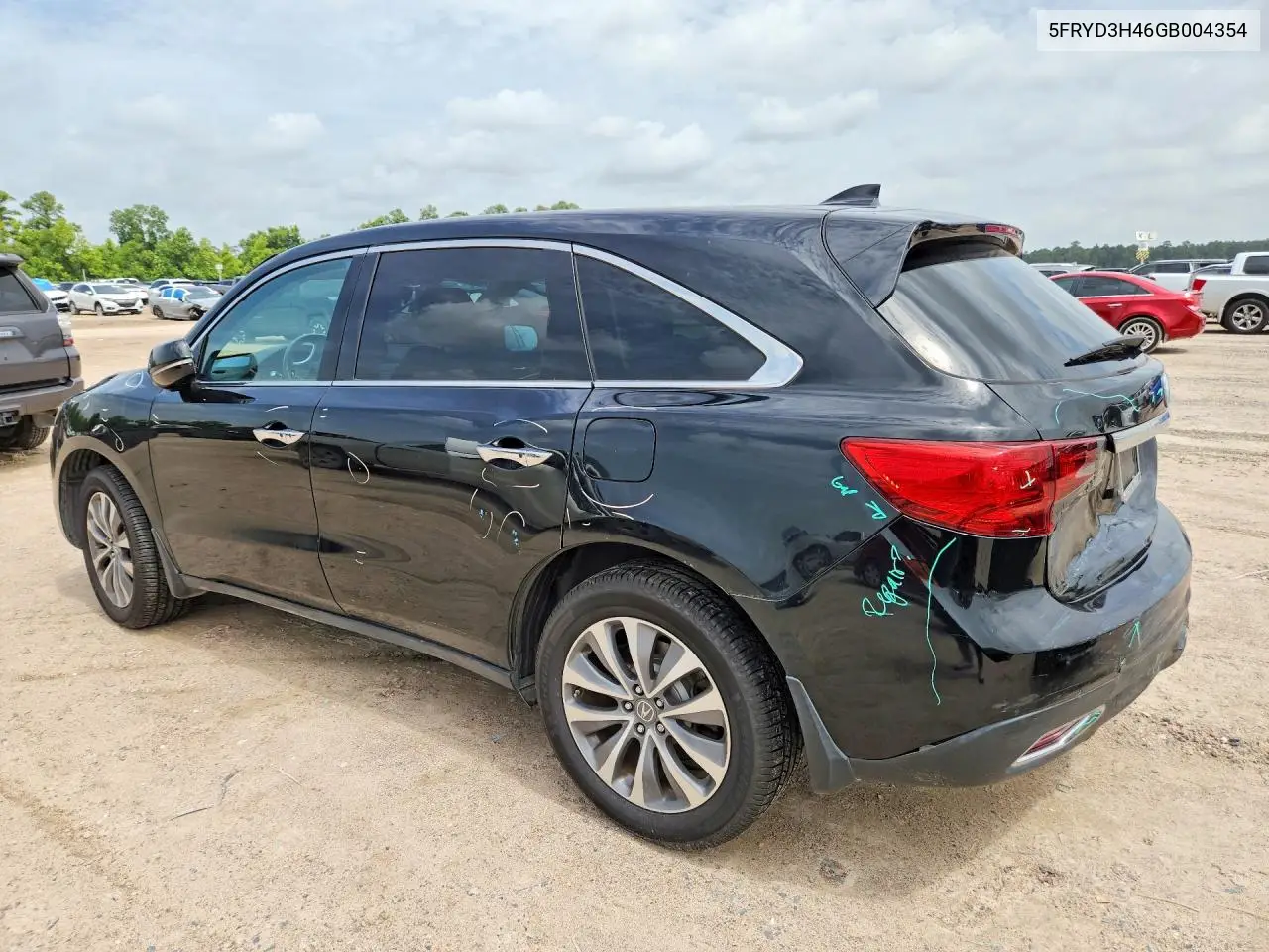 2016 Acura Mdx Technology VIN: 5FRYD3H46GB004354 Lot: 57997846