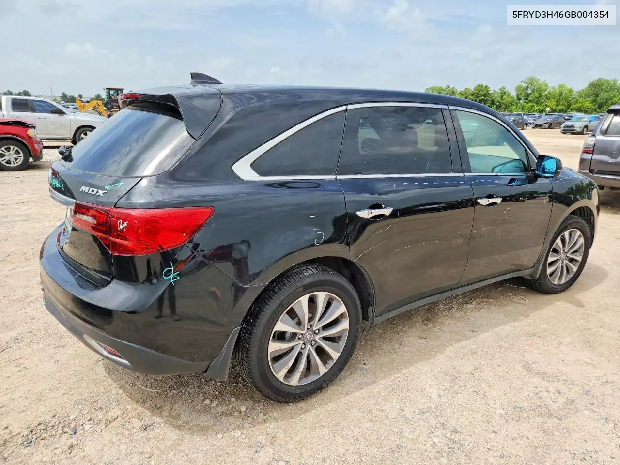 2016 Acura Mdx Technology VIN: 5FRYD3H46GB004354 Lot: 57997846