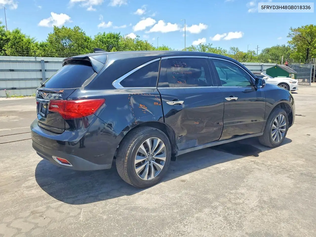 2016 Acura Mdx Technology VIN: 5FRYD3H48GB018336 Lot: 59261096