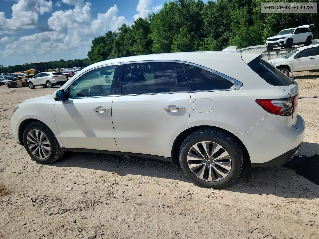2016 Acura Mdx Technology VIN: 5FRYD4H43GB049239 Lot: 60025766