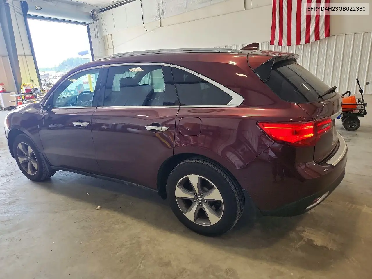 2016 Acura Mdx VIN: 5FRYD4H23GB022380 Lot: 60842446