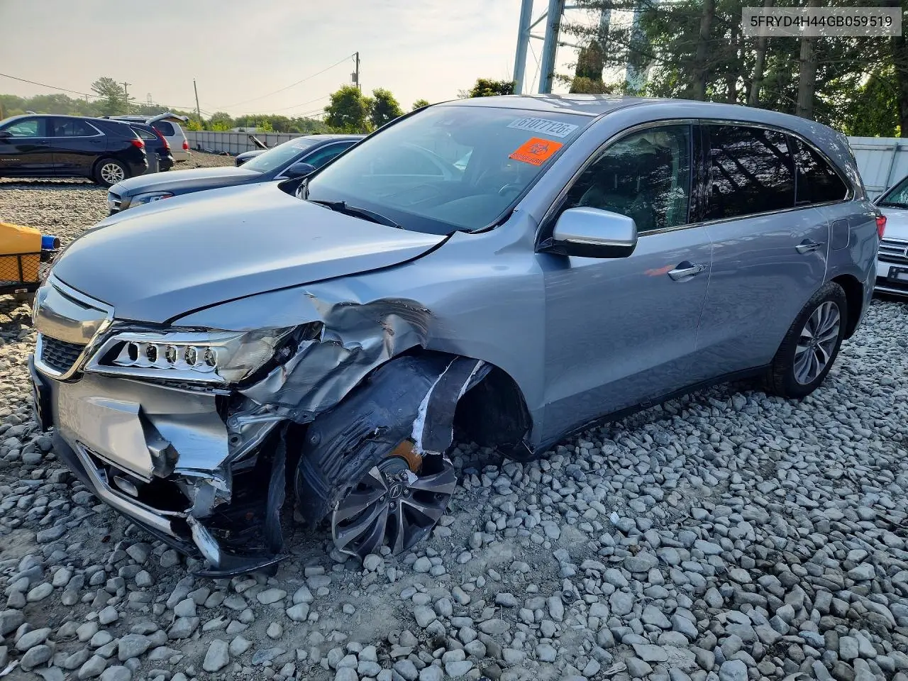 2016 Acura Mdx Technology VIN: 5FRYD4H44GB059519 Lot: 61077126