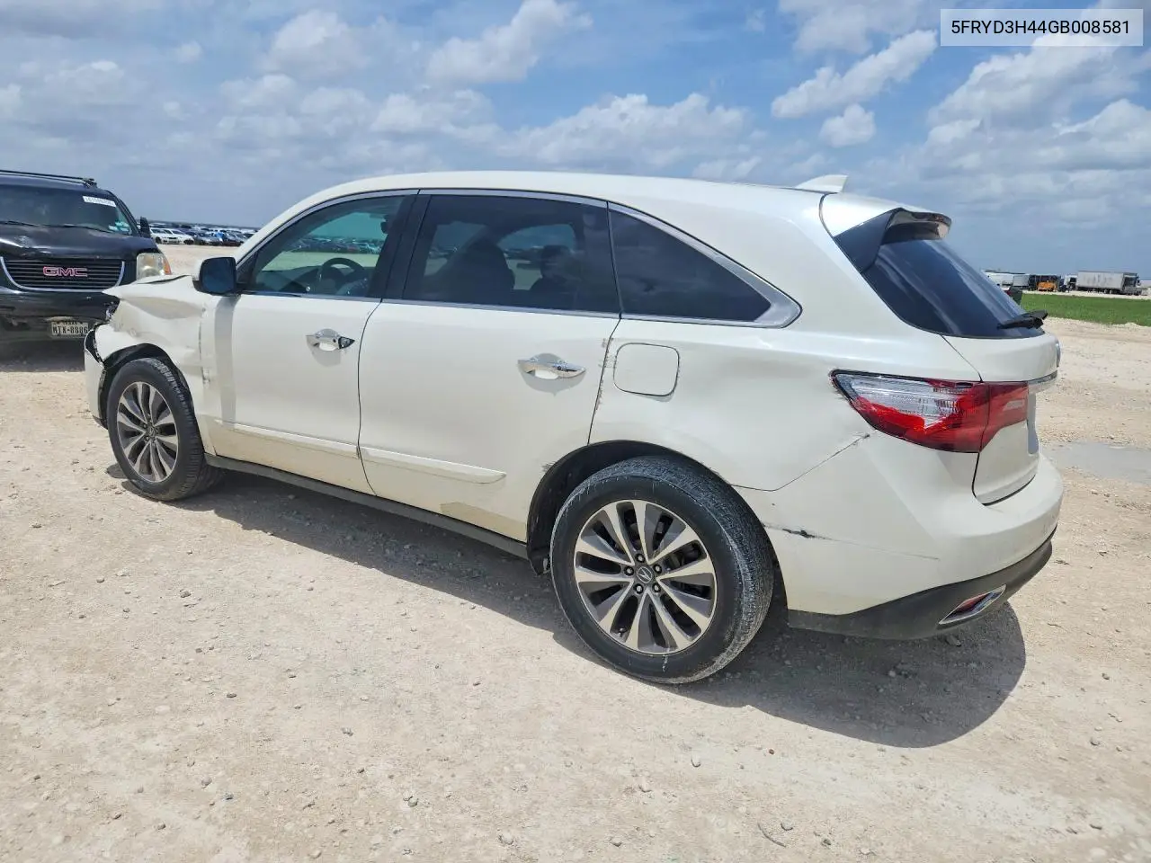 2016 Acura Mdx Technology VIN: 5FRYD3H44GB008581 Lot: 61213156