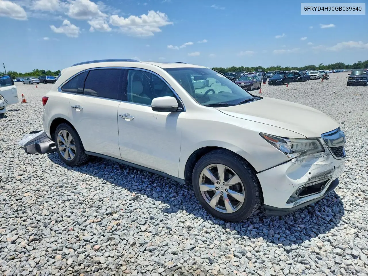 2016 Acura Mdx Advance VIN: 5FRYD4H90GB039540 Lot: 61298636