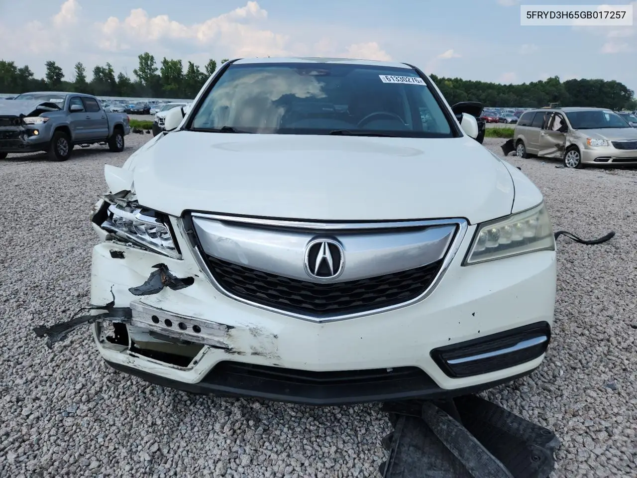2016 Acura Mdx Touring VIN: 5FRYD3H65GB017257 Lot: 61330276