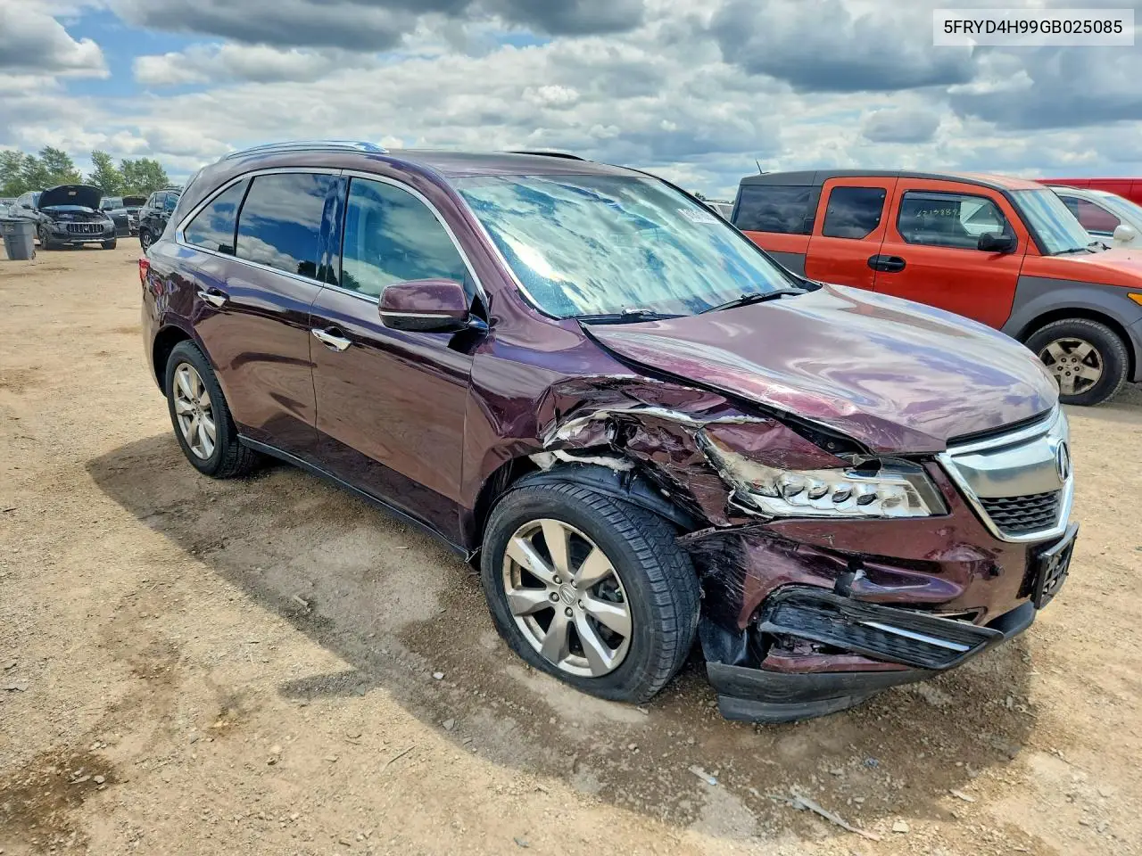 2016 Acura Mdx Advance VIN: 5FRYD4H99GB025085 Lot: 61871606