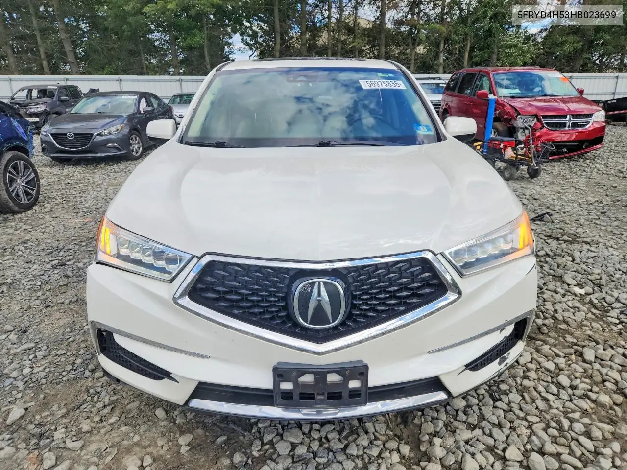 2017 Acura Mdx VIN: 5FRYD4H53HB023699 Lot: 56975836